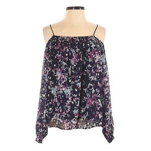 Greylin Taylor 100% Silk Dot Lurex Cold Shoulder Blouse Size XS NWT